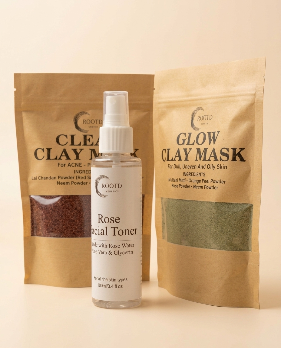 Complete Skincare Bundle – Clay Masks & Rose Facial Toner