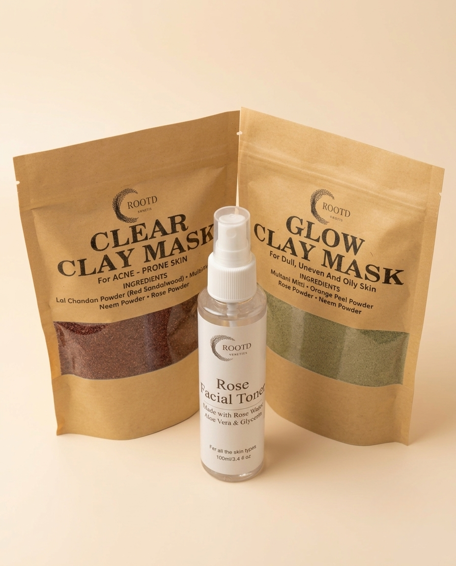 Complete Skincare Bundle – Clay Masks & Rose Facial Toner